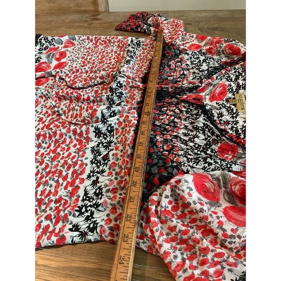 Notations Women’s Plus Red Top Blouse 2XL Boho Tunic Multicolor Peasant Shirt - Picture 9 of 9